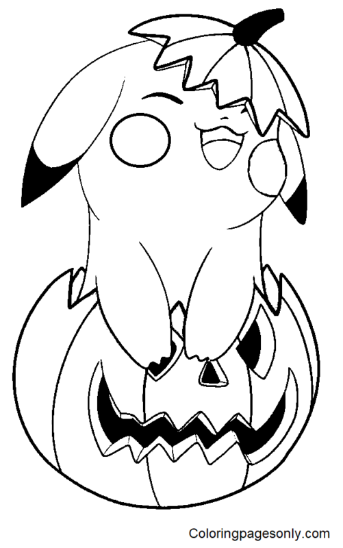 Pokemon Halloween Coloring Pages Printable for Free Download