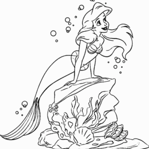 baby ariel disney coloring pages