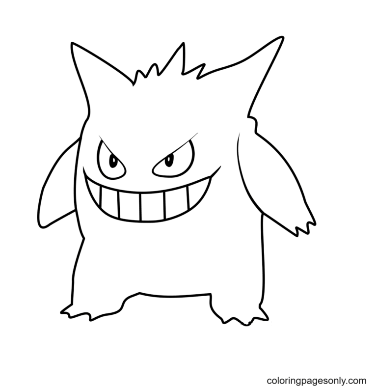 Gengar Coloring Pages Printable for Free Download