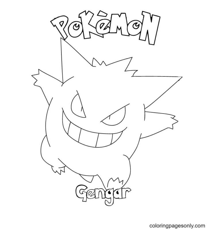 Gengar Coloring Pages Printable for Free Download