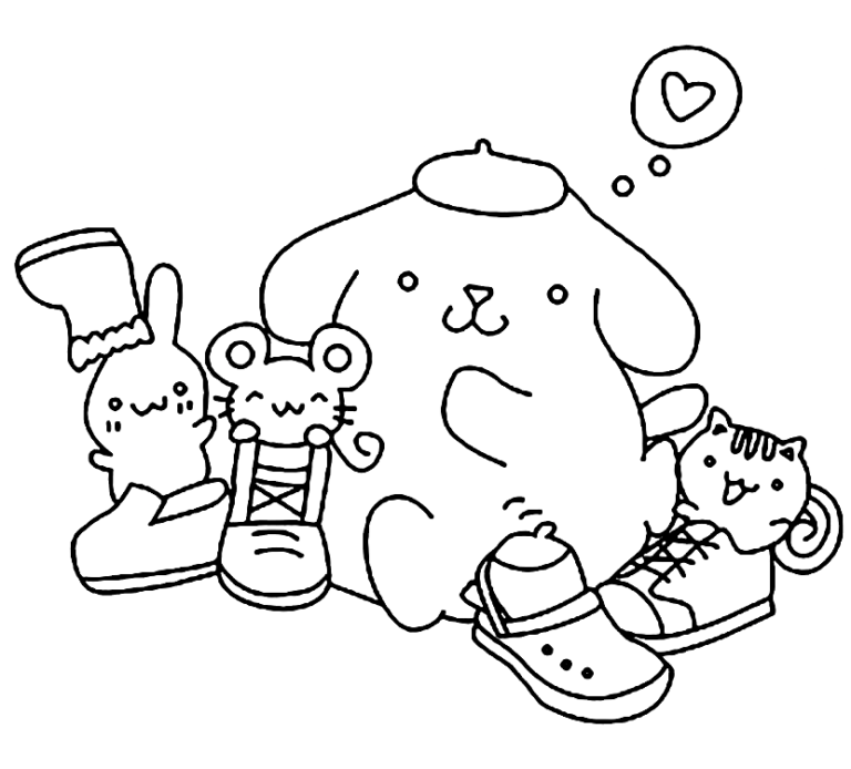 Pompompurin Coloring Pages Printable for Free Download