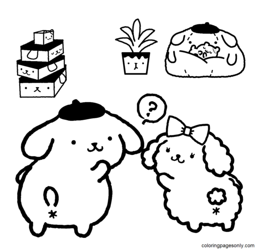 Pompompurin Coloring Pages Printable for Free Download