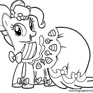 my little pony coloring pages pinkie pie at the gala