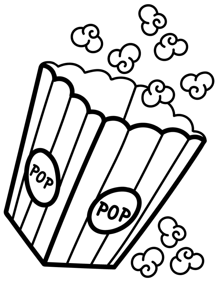 Popcorn Coloring Pages Printable for Free Download