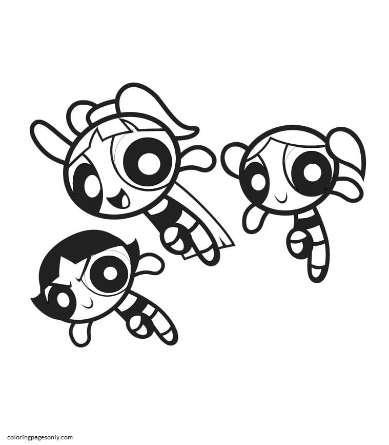 powerpuff girls bubbles coloring pages