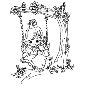 baby girl precious moments coloring pages