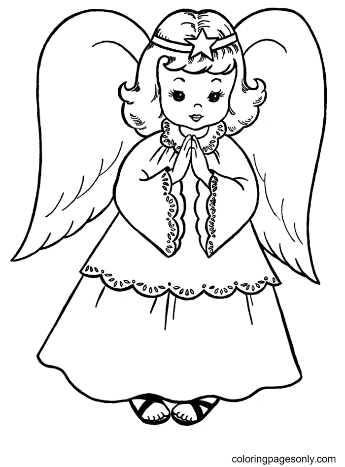christmas angel colouring pages