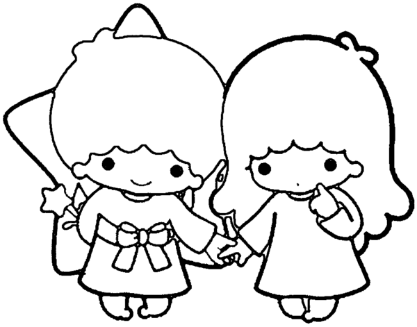 Little Twin Stars Coloring Pages Printable for Free Download