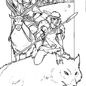 Princess Mononoke Coloring Pages Printable for Free Download