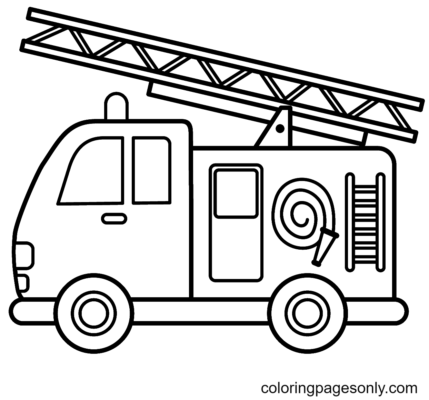 Fire Truck Coloring Pages Printable for Free Download