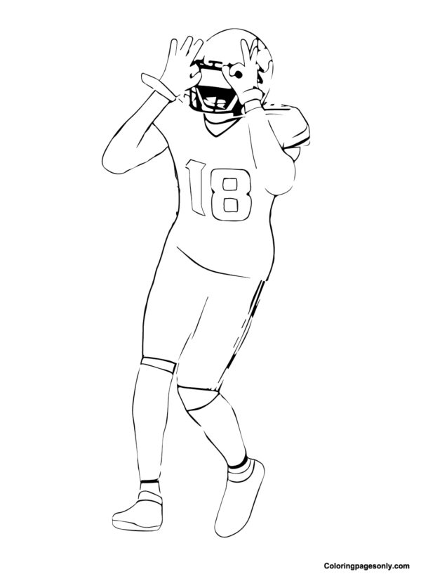 Justin Jefferson Coloring Pages Printable for Free Download