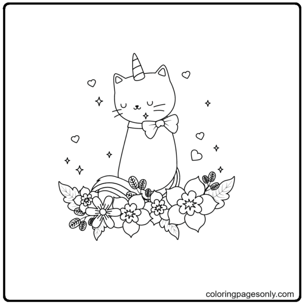 Unicorn Cat Coloring Pages Printable Printable Word Searches