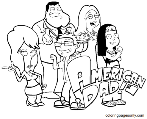 American Dad Coloring Pages Printable for Free Download