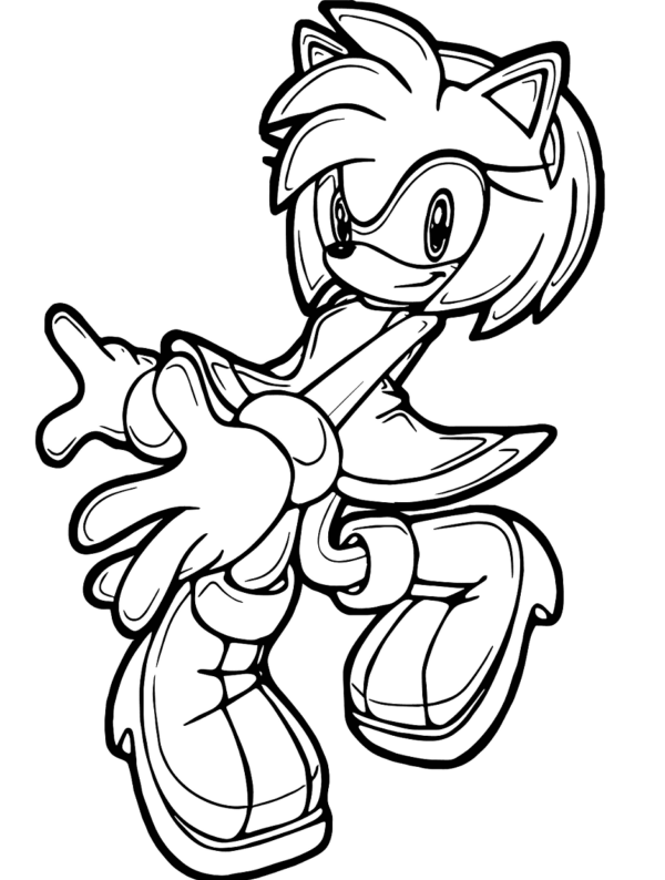 Amy Rose Coloring Pages Printable for Free Download