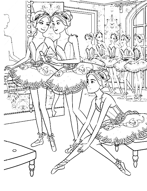 barbie ballerina coloring page