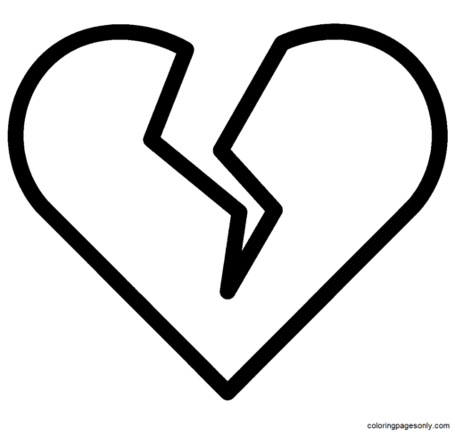 Broken Hearts Coloring Pages Printable for Free Download