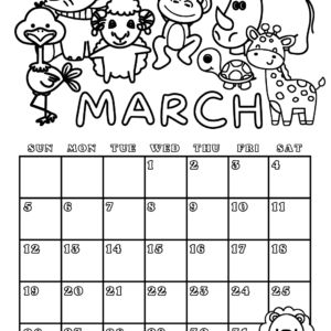 March Monthly Coloring Planner 10 Printable Coloring Pages 