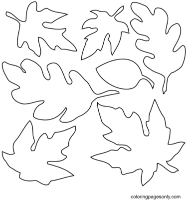 Autumn Leaves Coloring Pages Printable for Free Download