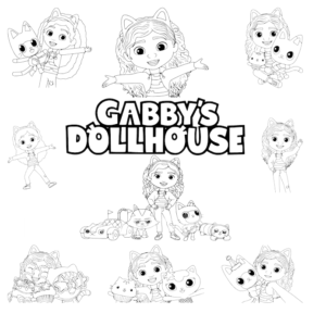 Gabby's Dollhouse Set of THREE Coloring Pages Instant Download Activity  Sheets Fan Art -  Canada