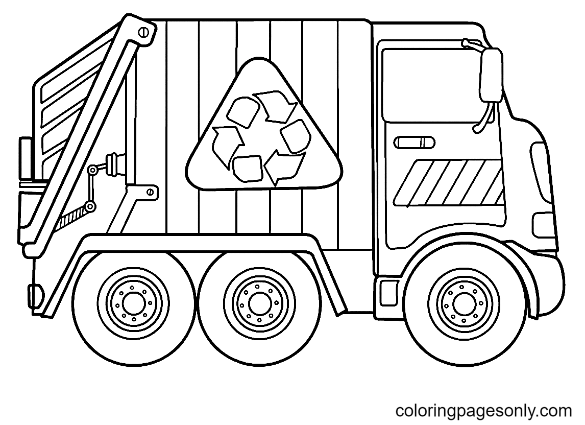 Garbage Truck Coloring Pages Printable for Free Download