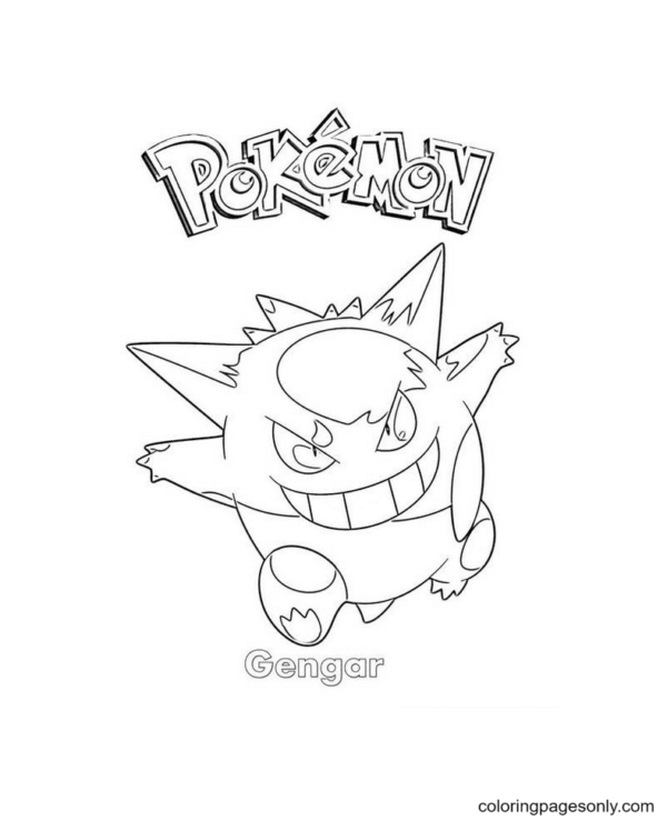 Gengar Coloring Pages Printable for Free Download