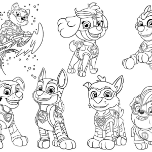 Paw Patrol Mighty Pups Coloring Pages Printable for Free Download