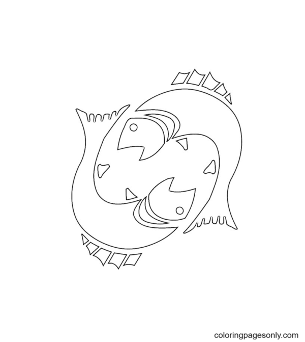 Pisces Coloring Pages Printable for Free Download