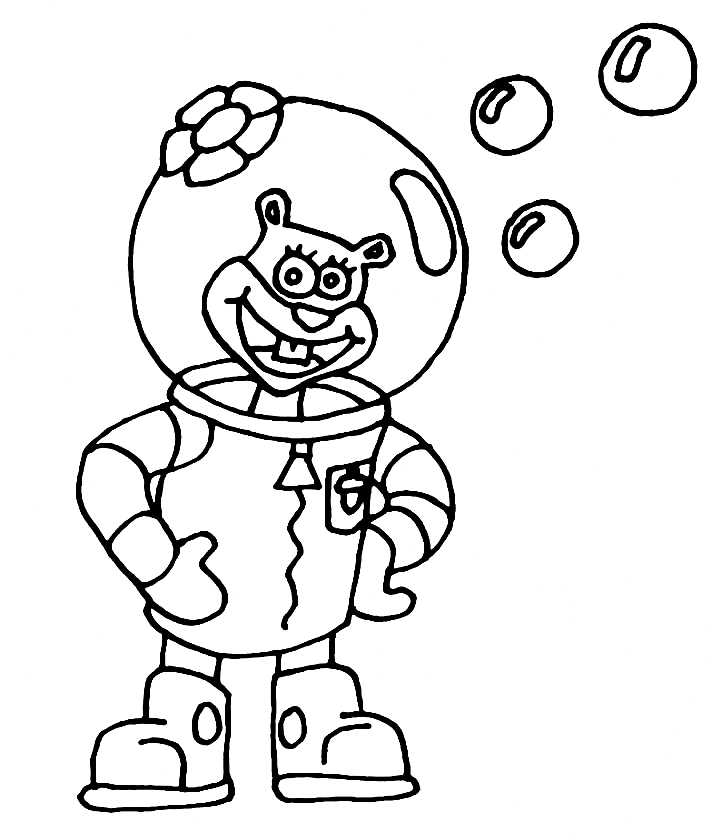 Sandy Cheeks Coloring Pages Printable for Free Download