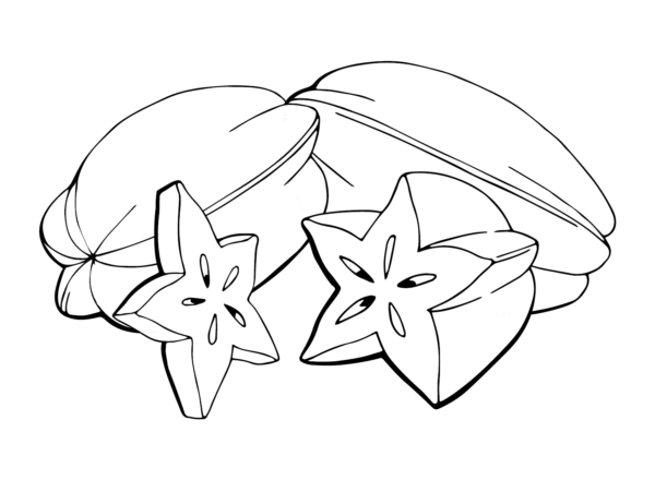 Star Fruit Coloring Pages Printable for Free Download