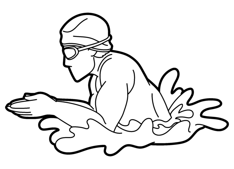 Swimming Coloring Pages Printable for Free Download