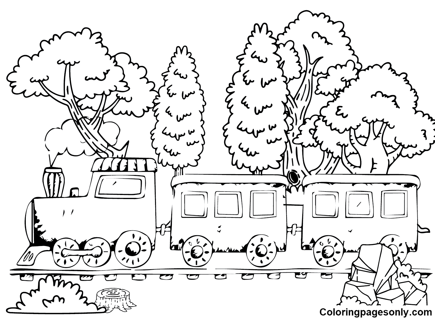 Train Coloring Pages Printable for Free Download