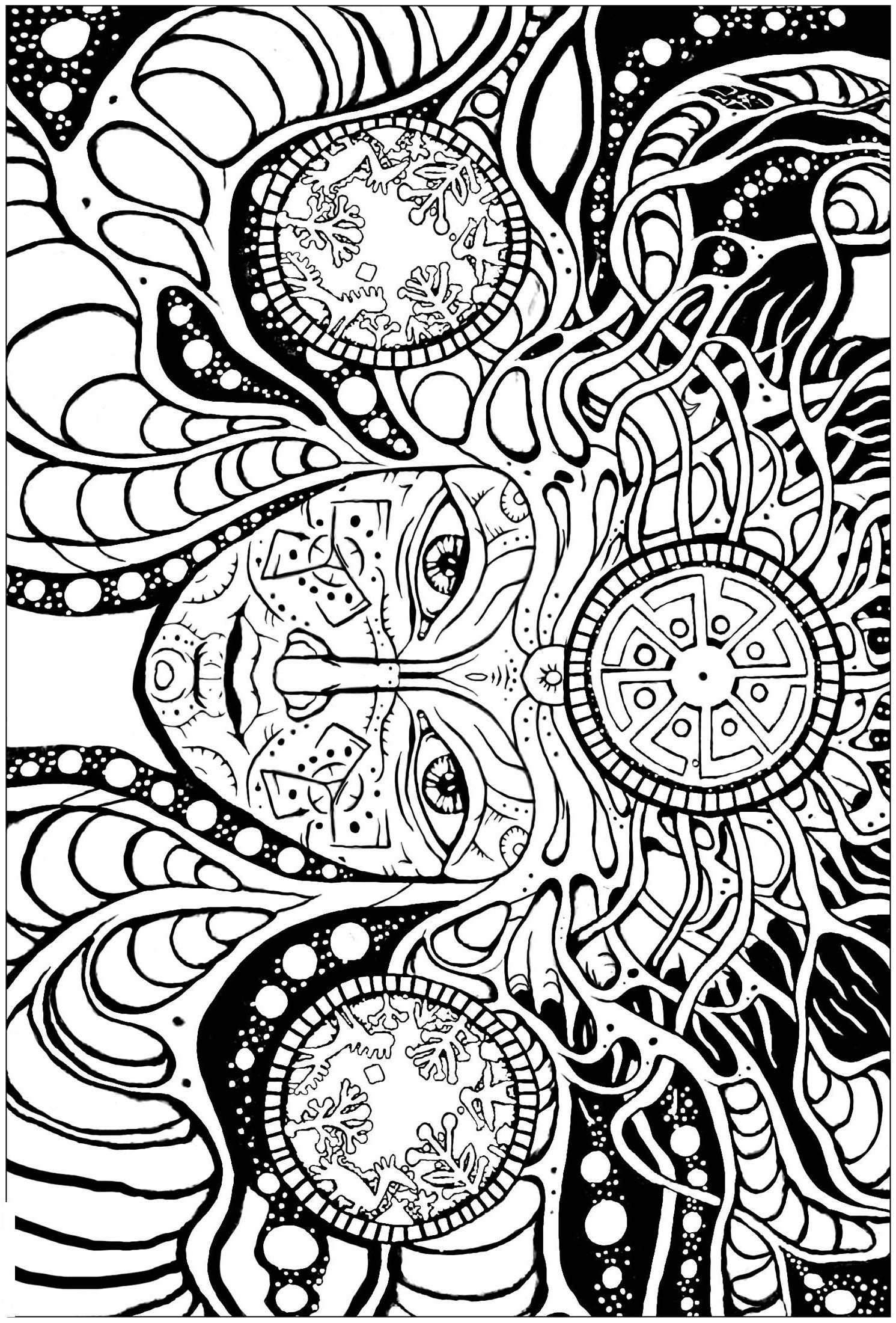 Psychedelic Coloring Book: 40 Stoner Coloring Pages Trippy Adult Coloring  Books Stress Relief and Relaxation Stoner Color Book Weed Coloring Book  (Paperback)