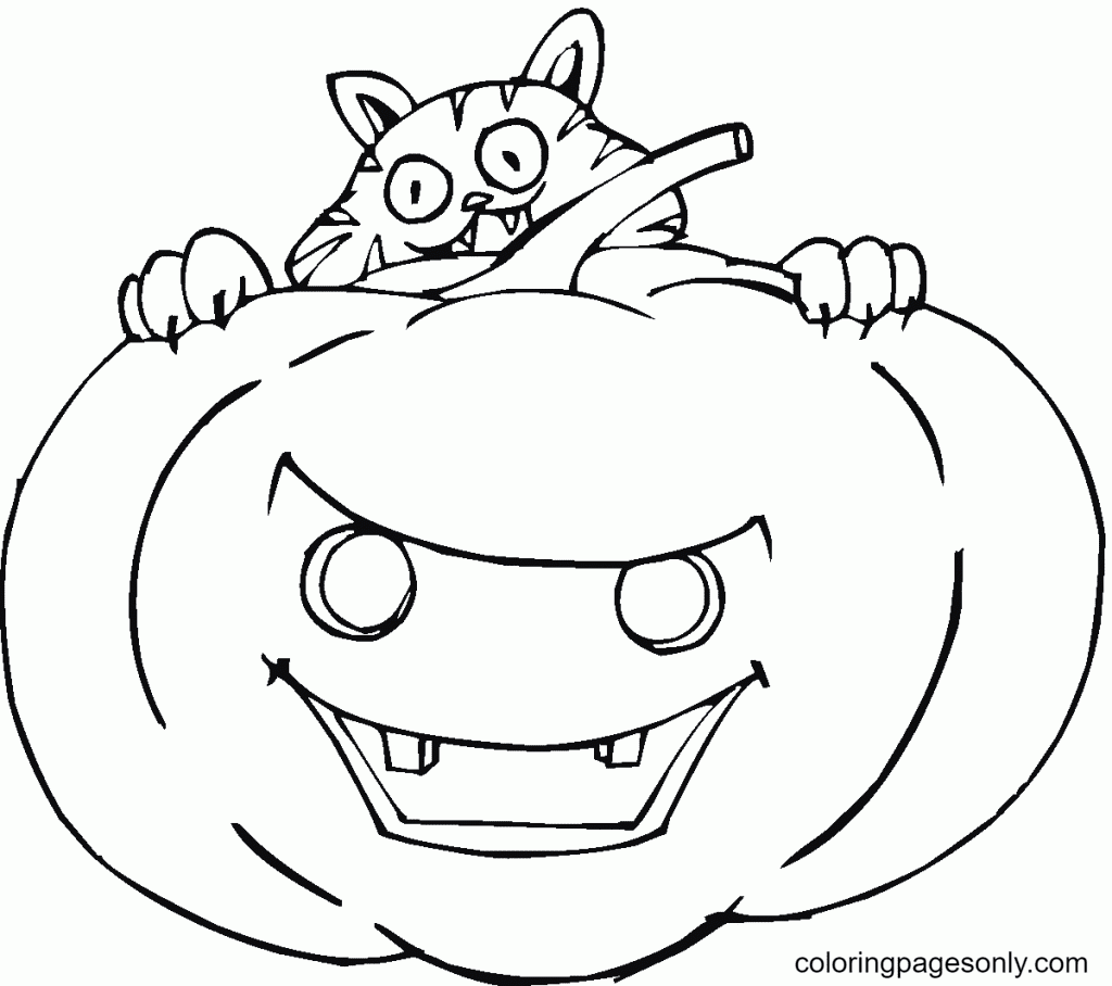 Halloween Pumpkin Coloring Pages Printable for Free Download