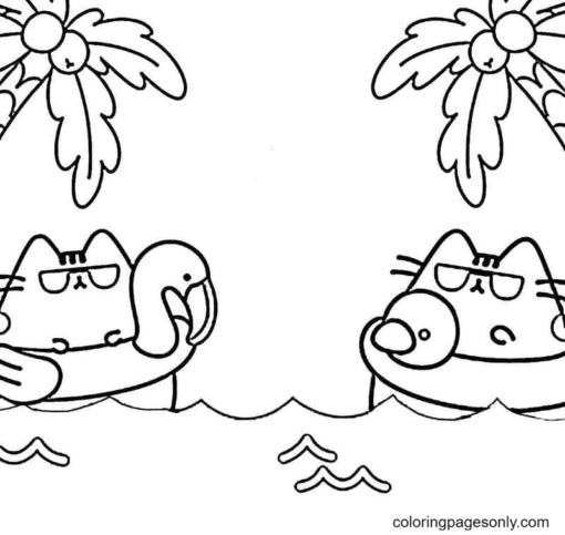 Pusheen Coloring Pages Printable for Free Download