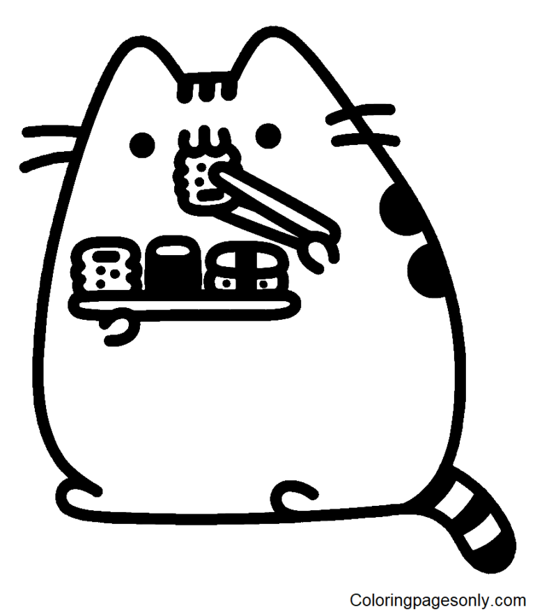 Pusheen Coloring Pages Printable for Free Download