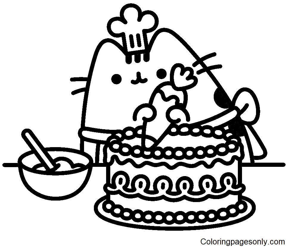 Pusheen Coloring Pages Printable for Free Download