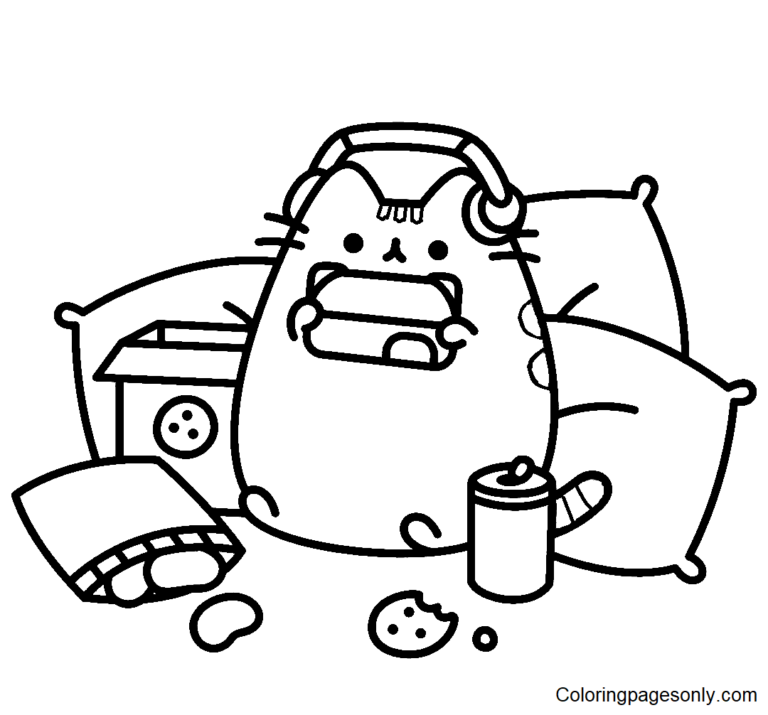 Pusheen Coloring Pages Printable for Free Download