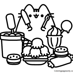 Pusheen Coloring Pages Printable for Free Download