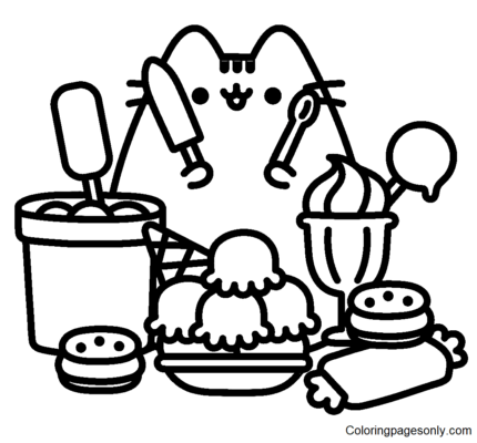 Pusheen Coloring Pages Printable for Free Download