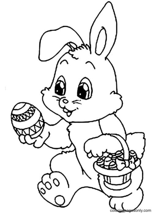 Cute Bunnies Coloring Pages Printable for Free Download