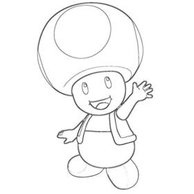 Toad Mario Coloring Pages Printable for Free Download