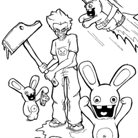 Raving Rabbids Coloring Pages Printable for Free Download