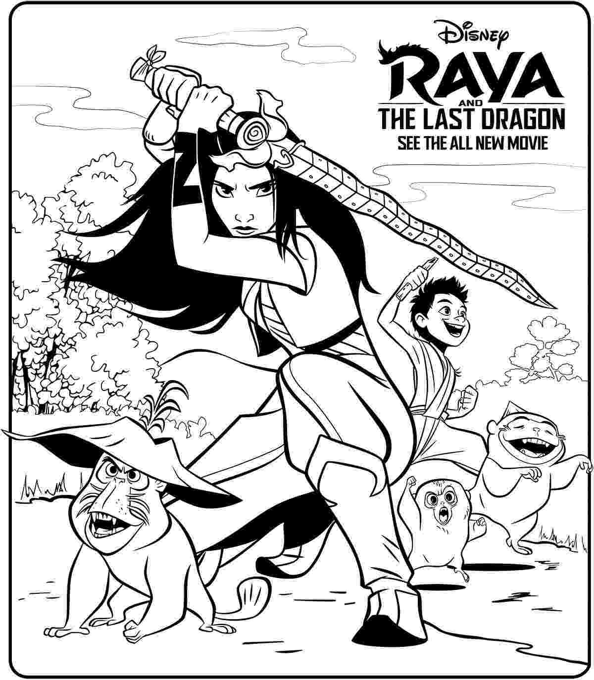 Little Raya Disney princess - Coloring Pages for kids
