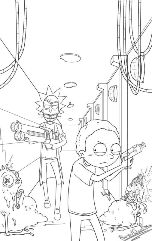 Rick and Morty Coloring Pages Printable for Free Download