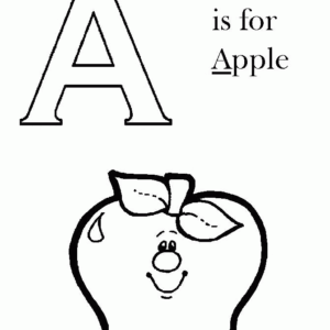 letter a apple coloring pages