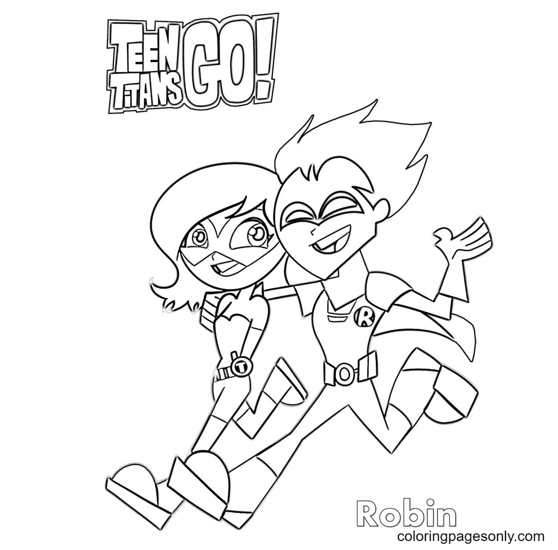 teen titans go robin coloring pages