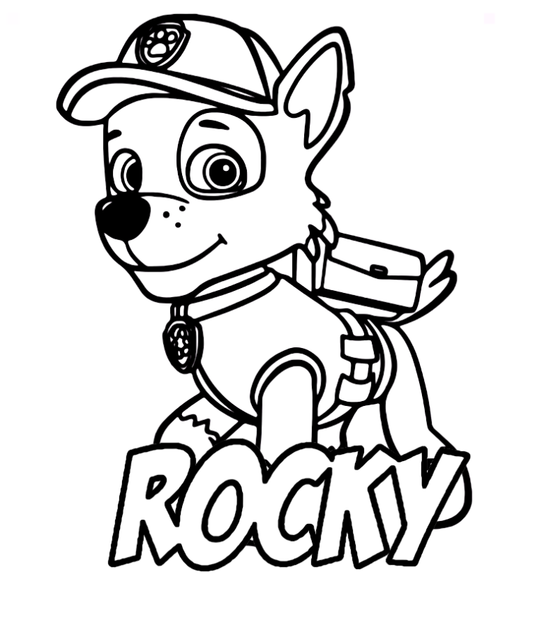 Rocky Paw Patrol Coloring Pages Printable for Free Download