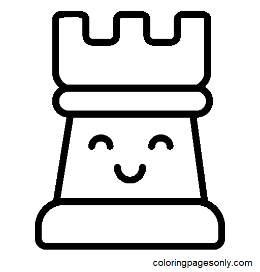 Chess Colouring Pages - Rook Piece - Twinkl Resource