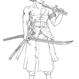Roronoa Zoro Coloring Pages Printable For Free Download