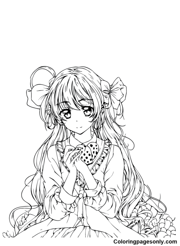 Anime Girl Coloring Pages Printable for Free Download
